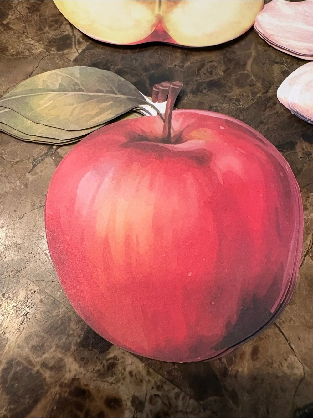 Gersoniel NWT Apple & Leaf Parchment Red Apple,Green leaves. Great for arts